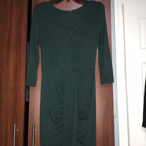 Long Hunter Green Dress - Picture 10 of 10
